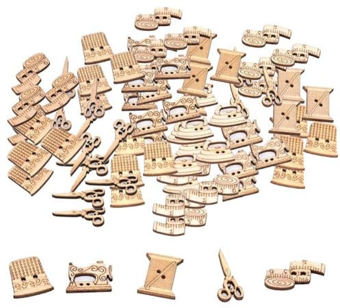 50pcs Holzknöpfe Nähen Neuheiten Knöpfe Für DIY Bastelpraxis Scrapbooking Nähkartenherstellung 2 Löchern Für DIY -nähwerkskunst Dekorative