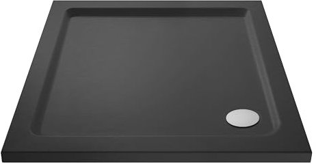 Balterley 700 x 700 mm Square Shower Tray, Slimline Grey Shower Trays, Durable Stone Resin Base Trays for Bathroom Enclosure Cubicle, Lightweight Square Shape Tray for Wetroom (Slate Grey)