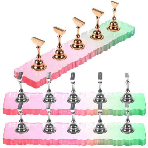 Healvian 3sätze Displayhalter Für Künstliche Nägel Nagelständer Zum Aufdrücken Nageldisplayständer Mit Basis Für Falsche Nägel Halter Zum Üben Von Nailart-techniken Platzsparender