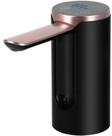 Tyatocepy Bomba de agua de cubo con pantalla táctil, dispensador de agua automático, bomba de agua eléctrica plegable, salida cuantitativa de agua 11,5 x 21,5 cm, color negro