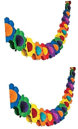 Cabilock 2stücke Farbige Papier-Blumen-Girlande Für Geburtstagsfeiern Hochzeiten Und Partys Kreative Dekoration Mit Lebendigen Farben Für Festliche Anlässe