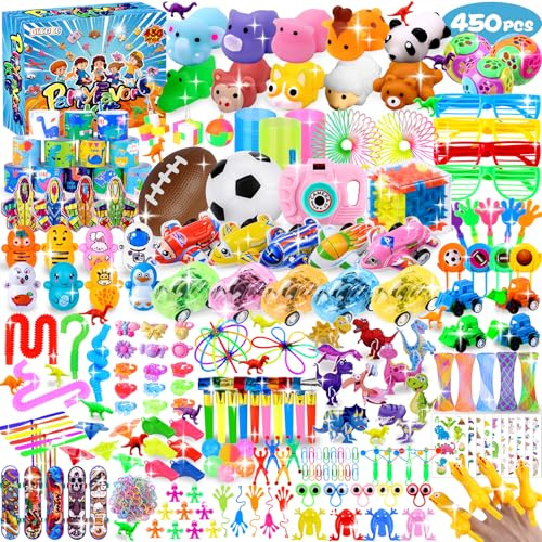 DTYDECLE 450pcs Party Bag Fillers, Bulk Small Assortment Unisex Prize Box Toys Classroom Rewards Goodie Loot Party Bag Fillers Toys for Boys Girls Birthday Party Favors