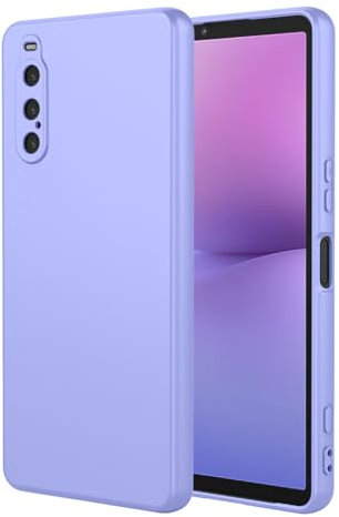 SEAHAI Hülle für Sony Xperia 10 V, Ultra Dünn Weich Liquid Silikon Stoßfeste Handyhülle mit Fallschutz Airbag-Design, Stilvoll Matt Seidig TPU Schutzhülle - Lila