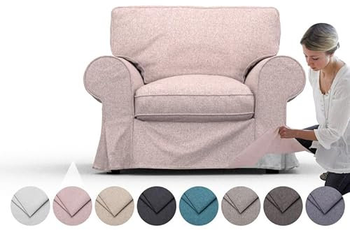 comfortly Schonbezug für EKTORP-Sessel, robuster Schonbezug, Haustier- und schmutzabweisend, strapazierfähiges Nano-Tech-Gewebe, leicht zu reinigen und auszutauschen. (Flamingofarbe)