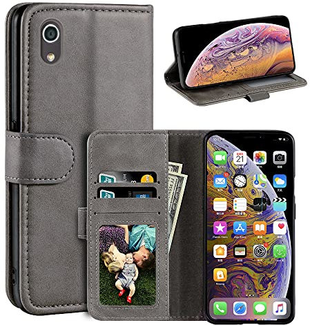 Funda compatible con Kyocera Android One S4, funda magnética de piel sintética estilo cartera para teléfono de negocios, funda de moda con ranura para tarjetas y soporte para Kyocera Digno J 4G de 5
