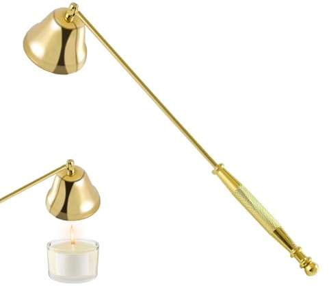 Éteignoir à Bougie Doré, Eteignoir a Bougies avec Long Manche, Bougie Extincteur en Acier Inoxydable, Peut éteindre la Flamme de Manière Sûre, Ideal pour Les Cadeaux
