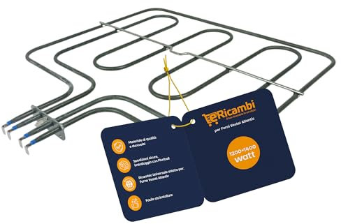 eRicambi® Resistenza Elettrica Superiore Forno Grill - Potenza 2600W - Tensione230V compatibile con Vestel - Dimensioni: 391x308 (mm) - Lunghezza Flangia 70 (mm) Larghezza 22 (mm)