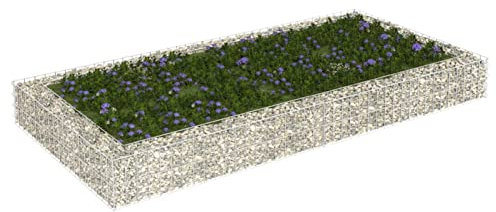 ShGaxin Gabionen-Hochbeet Verzinkter Stahl 200x100x20 cm, Pflanzkübel, Kräuterbeet, Hochbeete-kit, Pflanztrog, Vertikalbeet, Pflanzgefäße - 151312