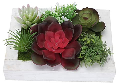 Amosfun Künstlicher Bilderrahmen Kreative Wanddekoration Aus Holz Pflanzenanhänger Imitiert Wandkunst Für Zuhause Hochzeitsgeschenk