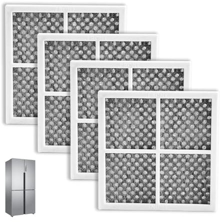Pack of 4 LG LT120F Air Filter for Refrigerator, Activated Carbon Filter Replacement, Refrigerator Air Filter, LG Pure Fresh Filter for ADQ73214405, ADQ73214404, ADQ73214408, LFX31925SW, LFX31925SB