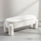 Ya-Home Upholstered Storage Bench Stool Faux Fur Bedroom Bench for End of Bed, Modern Window Seat for Entryway/Hallway, White