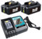 FERRYBOAT 2 Stück 5.0Ah BL1860B Ersatz Akku und DC18RC Ladegerät Kompatibel mit Makita 18 V Lithium-Ionen-Akku BL1815 BL1820 BL1830 BL1840 BL1850 BL1860 LXT-400 Werkzeugen mit LED-Anzeige