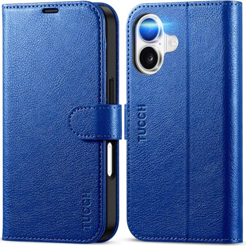 TUCCH Wallet Case with 4 Card Slots for iPhone 17 (6.3) 2025, Klein Blue | RFID Blocking, Kickstand, Shockproof TPU, Premium PU Leather, Magnetic Closure, Folio Flip Folding Cover