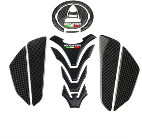 VQLDPX Trazione Pad Adesivo Laterale Serbatoio Carburante Moto per Ducati Monster 696 796 795 1100 Adesivo per Serbatoio Protezione Serbatoio Adesivo per Moto(Imposta 1)