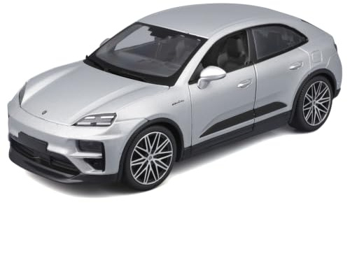 BBURAGO Porsche Macan 4 Electric, diecast car on a scale of 1:24, detailed replica with opening bonnet and doors, officially licensed by Porsche, random assortment, recommended age 3+ years