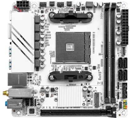 motherboard Fit For JGINYUE AM4 ITX Motherboard Supports Ryzen R3 R5 R7 1/2/3/4/5 Series CPU DDR4 RAM Desktop PC PCI-E 3.0 B450I-PLUS ARGB MB