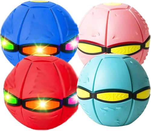 Gcvsdoa Magic Ball, Pop up Ball, Magic Bouncing Ball, Children's Bouncing Balls, Magic Flying Saucer, Bouncy Balls, Parent-Child Interaction (4PCS, Lights)