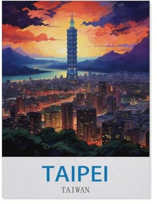 Puzzles for Adults Jigsaw Puzzles 1000 Pieces for Adults Kids，Taipei Taiwan，Artwork Intellective Educational Toys Gifts（38x52CM）-CM26