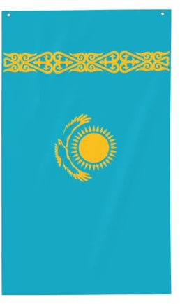 Flagge von Kasachstan, dekorative Outdoor-Flagge, 90 x 152 cm, vertikales Polyester-Banner
