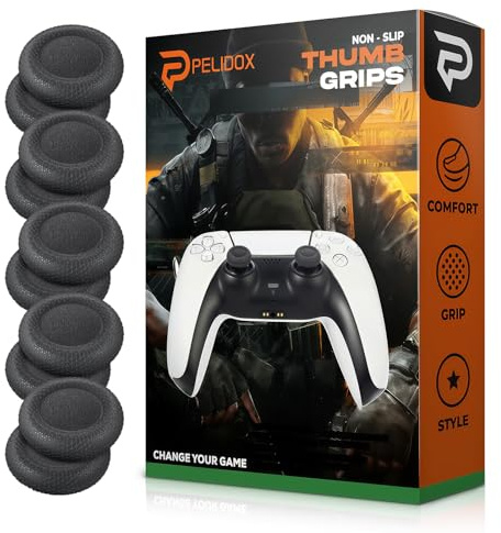 Thumbstick Replacement Grip Caps for PS4 PS5 Controller - Same Pattern Like Original - Non-Slip Joystick Thumb Stick Cover Accessories Parts for Dualshock 4, Dual Sense, Dualsense Edge (Gray)