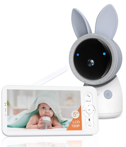 ARENTI AINanny A4 Kit Plus 4 MP Video-Babyphone mit 12,7 cm (5“) LCD-Bildschirm, Schwenk- und Neigefunktion mit Auto-Tracking