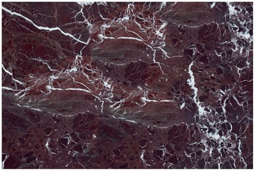 Wallario Küchenrückwand selbstklebend 90 x 60 cm, Motiv: Roter Marmor-Optik | Spritzschutz abwischbar & pflegeleicht