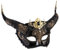shoperama Faun Damen Halbmaske Hirsch-Geweih Bronze/Schwarz Diana Artemis Göttin der Jagd Mythologie Jägerin Kriegerin Waldgeist