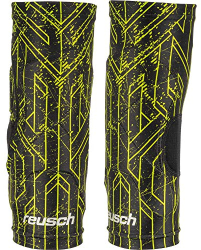 Reusch Knieprotektoren Supreme Knee Protector Sleeve, Black/Lime Green, L, 3877506