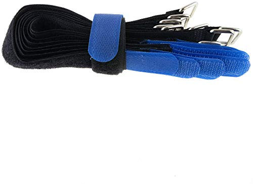 10x Klett-Kabelbinder 300x20 schwarz-blau Flausch/Klett gekreuzt Klettbinder