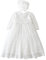 Leideur bébé Robes de baptême Longues Robe de baptême Blanche Robes d'occasion spéciale pour Anniversaire de Filles (12 Mois, Blanc 1)