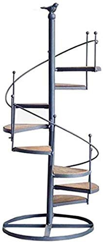zaizai Scaffali Scaffali per Vasi da Fiori Scaffale per Esposizione a Scala a Chiocciola in Metallo Nero in Ferro 8 Ripiani Ornamenti per La Casa retrò Scaffale per Piante da Giardino Decorativo