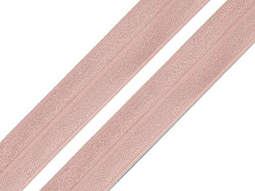 maDDma 1m Falzgummi 20mm Faltgummi elastisches Einfassband Schrägband Saumband Farbwahl, Farbe:Altrosa