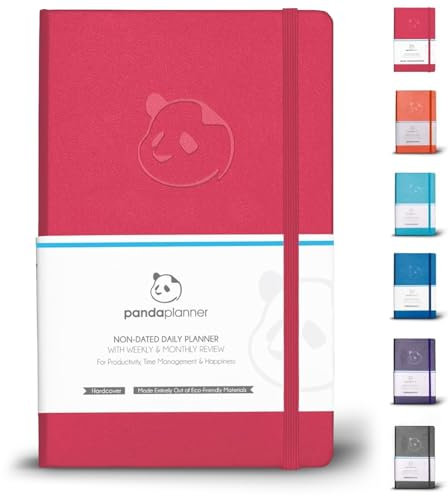 Raspberry Sorbet Tagesplaner 2023 von Panda Planner – Organizer-Planer für Ziele, Dankbarkeit & Fokus – Wochen- und Monatsplaner – undatierter 90-Tage-Planer