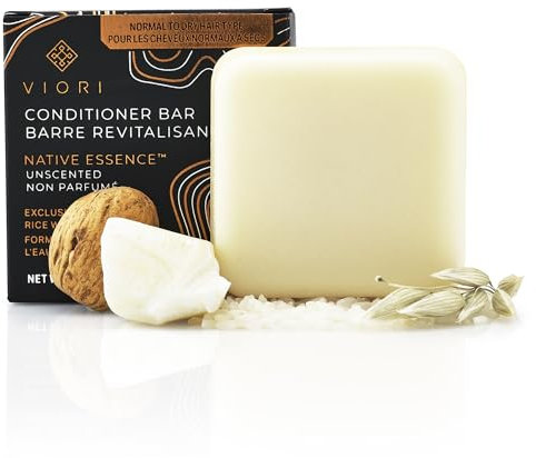 Viori Native Essence Fragrance-free Conditioner Bar – Handcrafted Longsheng Rice Water & Natural Ingredients – Sulfate-free, Cruelty-free, 100% Vegan, Zero-Waste