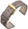 ANNEFIT Uhrenarmband 18mm, Schnellverschluss Lederarmband Ersatz mit Gold Schnalle (Grau)
