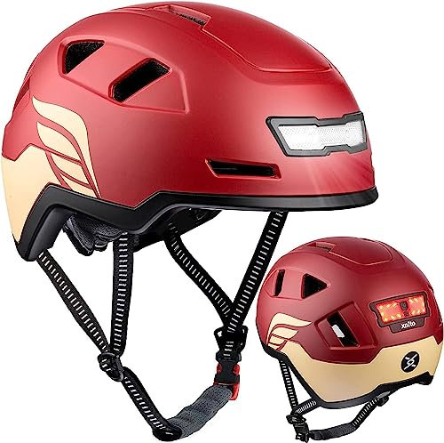 XNITO Casque Vélo avec LED - Casque Velo Homme & Femme Adulte - Homologué CPSC & NTA-8776 - Casque Trottinette Electrique Adulte, VTT, Roller, BMX - Casques Lumineux Clignotants Vélo Électrique