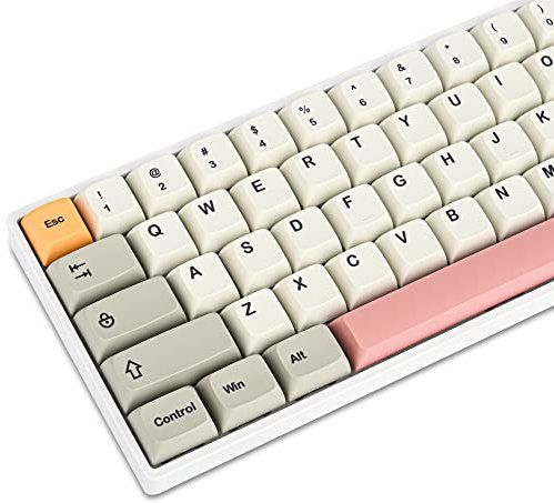 PBT Keycaps 60% Dye-Sub XDA 134 Retro Keycaps for Cherry MX Gateron Kailh Switches Mechanical Gaming Keyboard (Retro 9009)