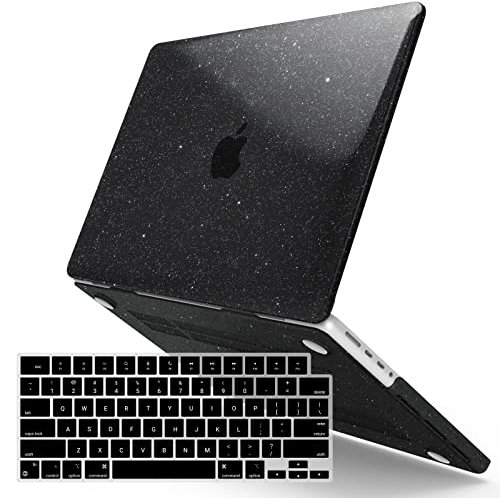 IBENZER New 2022 2021 MacBook Pro 16 Zoll Hülle M1 Pro Max A2485, Hard Shell Case with Keyboard Cover for Apple Mac Pro 16 with Touch ID, Star Black, T16X-STAR-BK+1