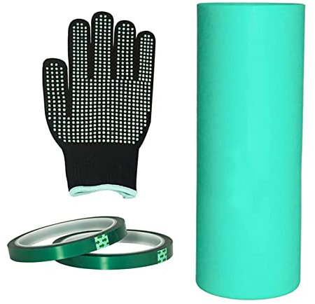 Stronrive Silicona para Sublimación,Kit Envoltura Silicona con Guantes Resistentes al Calor y Cintas Transferencia Espacios en Blanco para sublimación | Accesorios útiles para Tazas