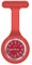 SibyTech Krankenschwester Ansteckuhr fob,Silikon mit Pin/Clip,Glow Pointer im Dunkeln,Infektionskontrolle Design,Analog-digital,Quarzwerk,Arzt Sanitäter medizinische Brosche Fob Uhr rot