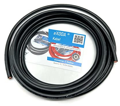eXODA Cavo batteria 25 mm² 5m in rame nero H07V-K25 in un unico pezzo