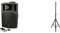 qtx | QX15PA Plus Complete Portable PA System | 2 x UHF Wireless Microphones & Media player USB/SD/FM/Bluetooth Connectivity & Robust Steel Speaker Stand, Black