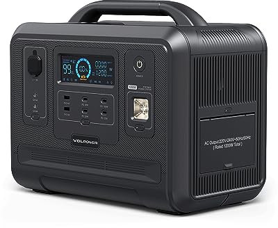 VDL Centrale Elettrica Portatile, 960Wh/1200W, Batteria LiFePO4 Completamente Carica entro 1 Ora, Generatore Solare per Emergenza CPAP da Campeggio all'Aperto