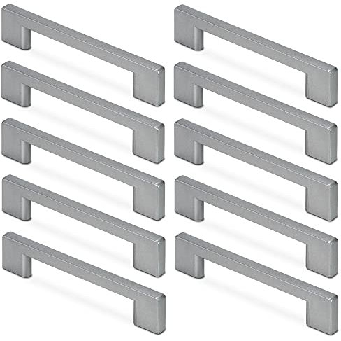 Mavö 10 Stück Schubladengriff Griffe Möbel Möbelgriff Schrankgriffe Kunststoff Silber grau PIKO (160mm)
