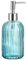 sourcing map Soap Dispenser - 13.5Oz Glass Dish Hand Soap Dispenser with Silvery Pump for Kitchen Bathroom, Blue