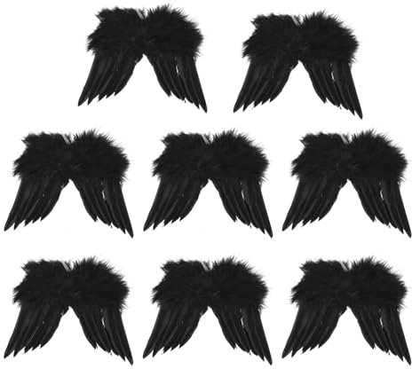 minkissy Weihnachtsschmuck 8 Stück Flügel Schwarze Dekoration Schwarze Kunststoffflügel Ornamente Weihnachtsflügel Anhänger Mini-Puppenkostüm Weihnachtsbaum Zum Aufhängen Schmücken