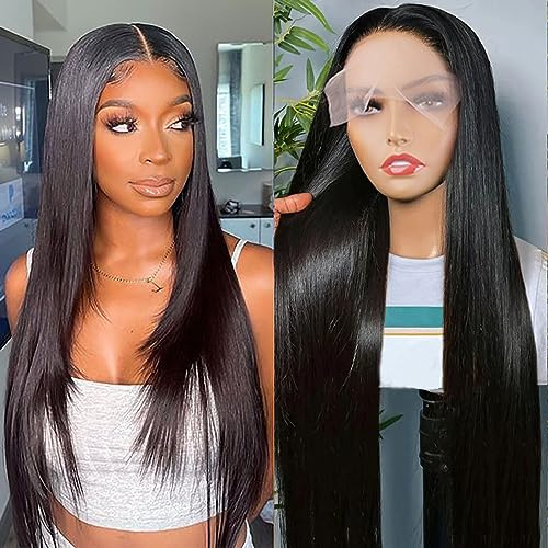 DaiMer Hair HD Lace Front Wig Wear & Go Glueless Lace Wig Brazilian Straight Lace Wigs For Women No Glue 4x6 Lace Pre Plucked Wig Human Hair Wigs Lace Closure Wigs 150% Density 16 Inch