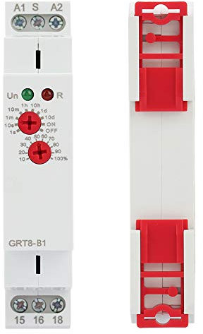 Minuterie D’Arrêt, Module de Relais Temporisé Grt8-B1 Mini Disjoncteur de Temporisation de Mise Hors Tension 0,1 S-10 Jours, Montage sur Rail Din 35 Mm AC 220 V, pour Éclairage, Moteur, Pompe