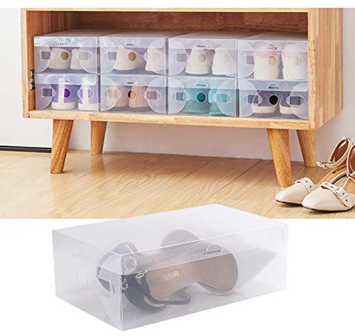 Schuhboxen, 20er Pack Schuhkartons, Schuhbox Transparent Plastik Aufbewahrungsbox Schuhe Schuhkarton Schuhboxen Plastik Platzsparend Schuhschachteln Durchsichtig Faltbar Schuhaufbewahrungsboxen