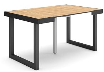 Skraut Home | Consolle allungabile | Tavolo consolle allungabile | 140 | Per 6 persone | Gambe in legno | Stile moderno | Rovere